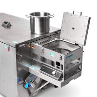 LEADER 3500M SMART rechts angebaut, Edelstahl mit Werkzeug